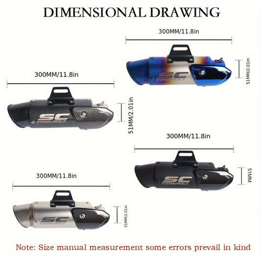 Motorcycle Exhaust 51mm - Fits Most Models