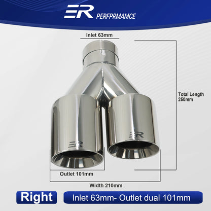 Exhaust Racing double Pipe Stainless