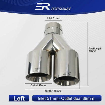 Exhaust Racing double Pipe Stainless