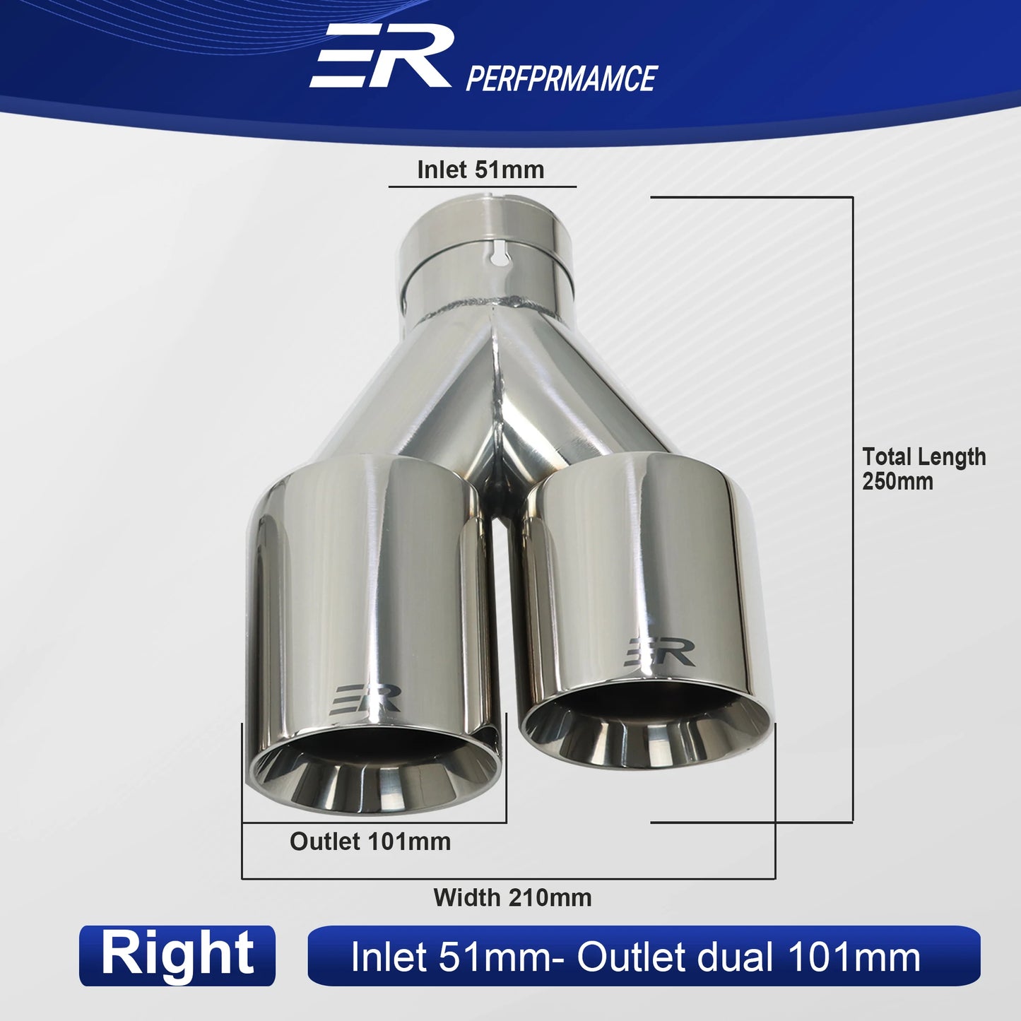 Exhaust Racing double Pipe Stainless