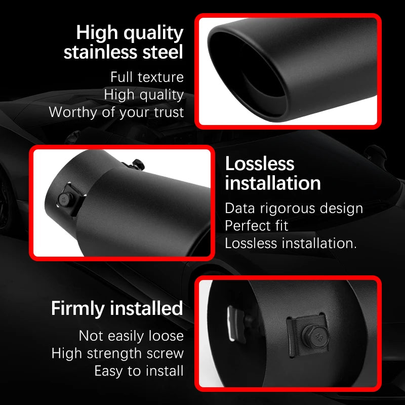 2.5" Black Car Exhaust Muffler