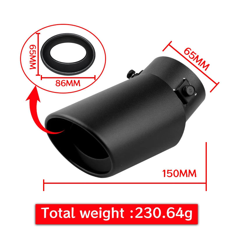 2.5" Black Car Exhaust Muffler