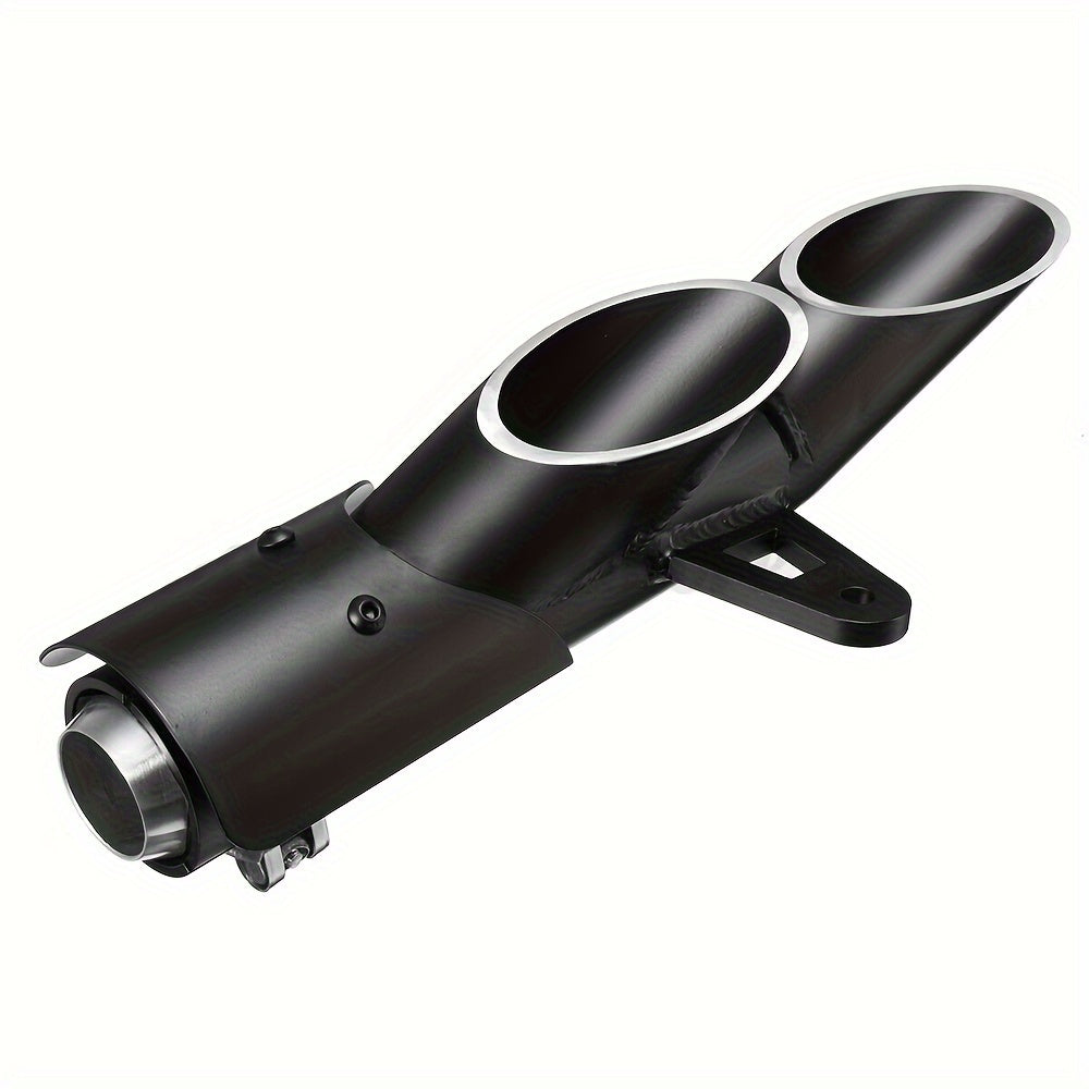 Motorcycle Exhaust Dual Black